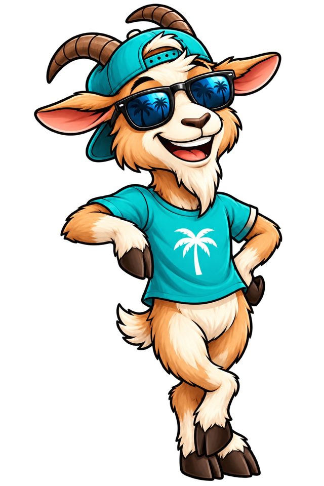 Toby the Tote Goat mascot illustration